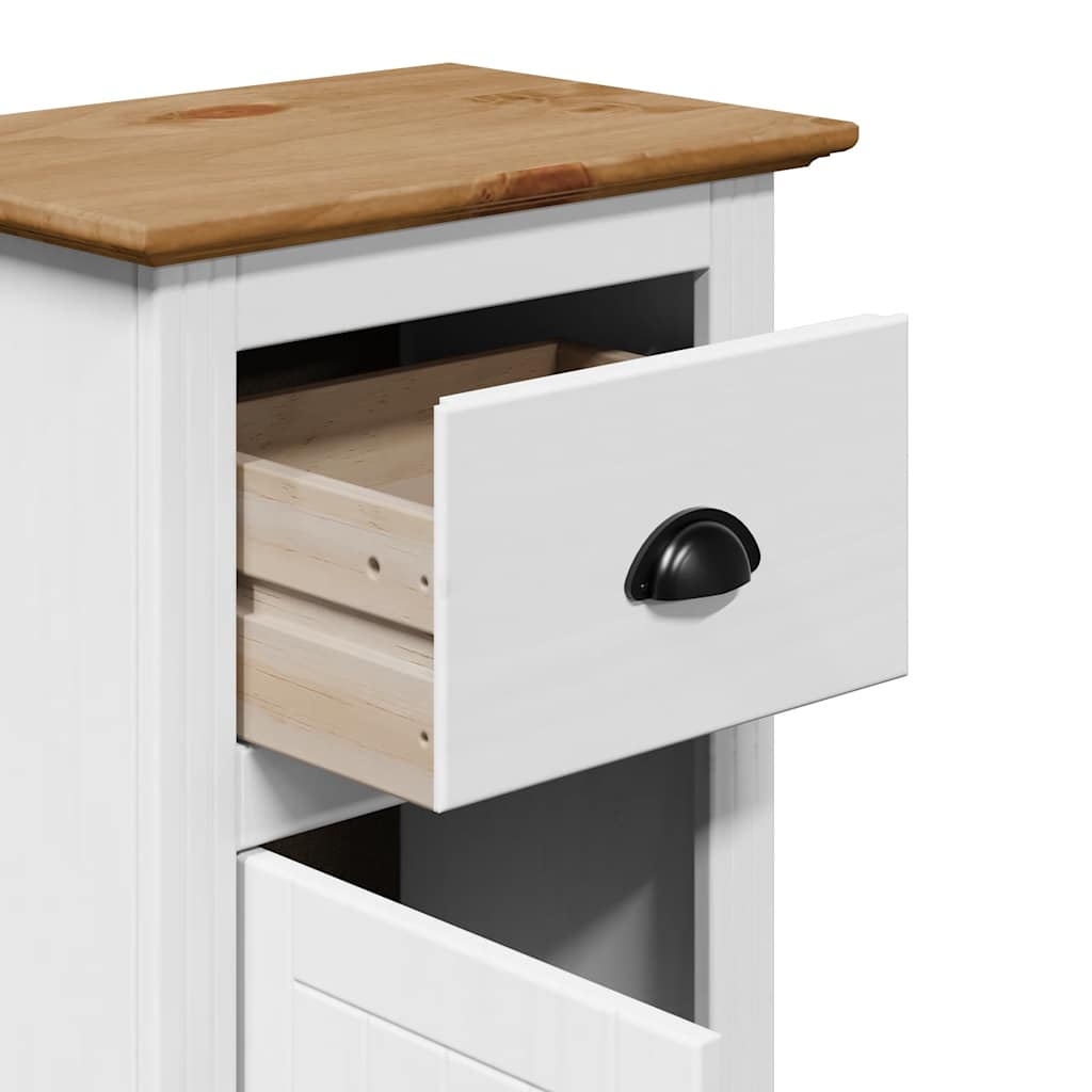 Bathroom Cabinet "BODO" White and Brown 44x30x90 cm