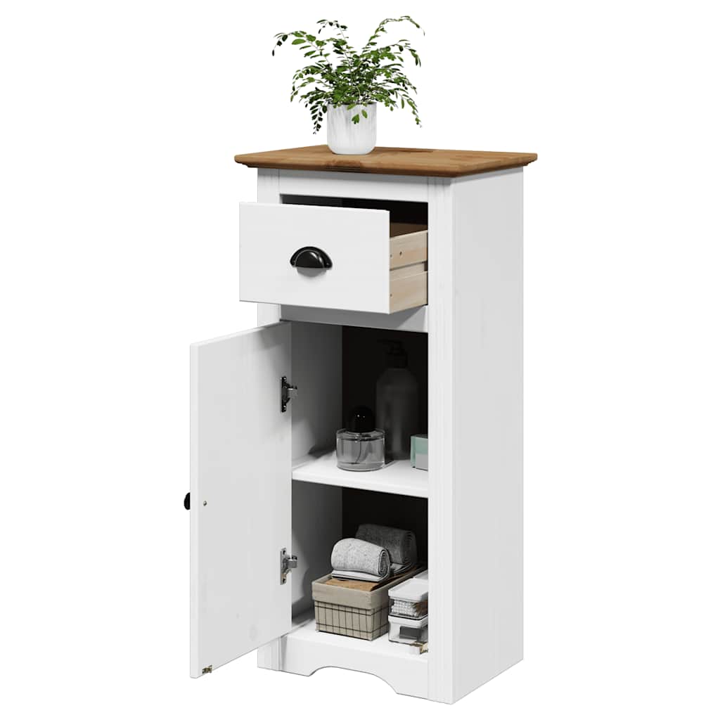 Bathroom Cabinet "BODO" White and Brown 44x30x90 cm