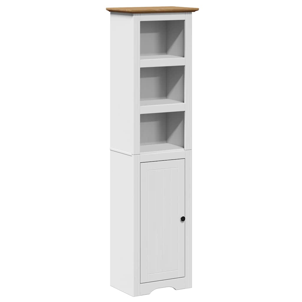 Bathroom Cabinet "BODO" White and Brown 44x30x160 cm