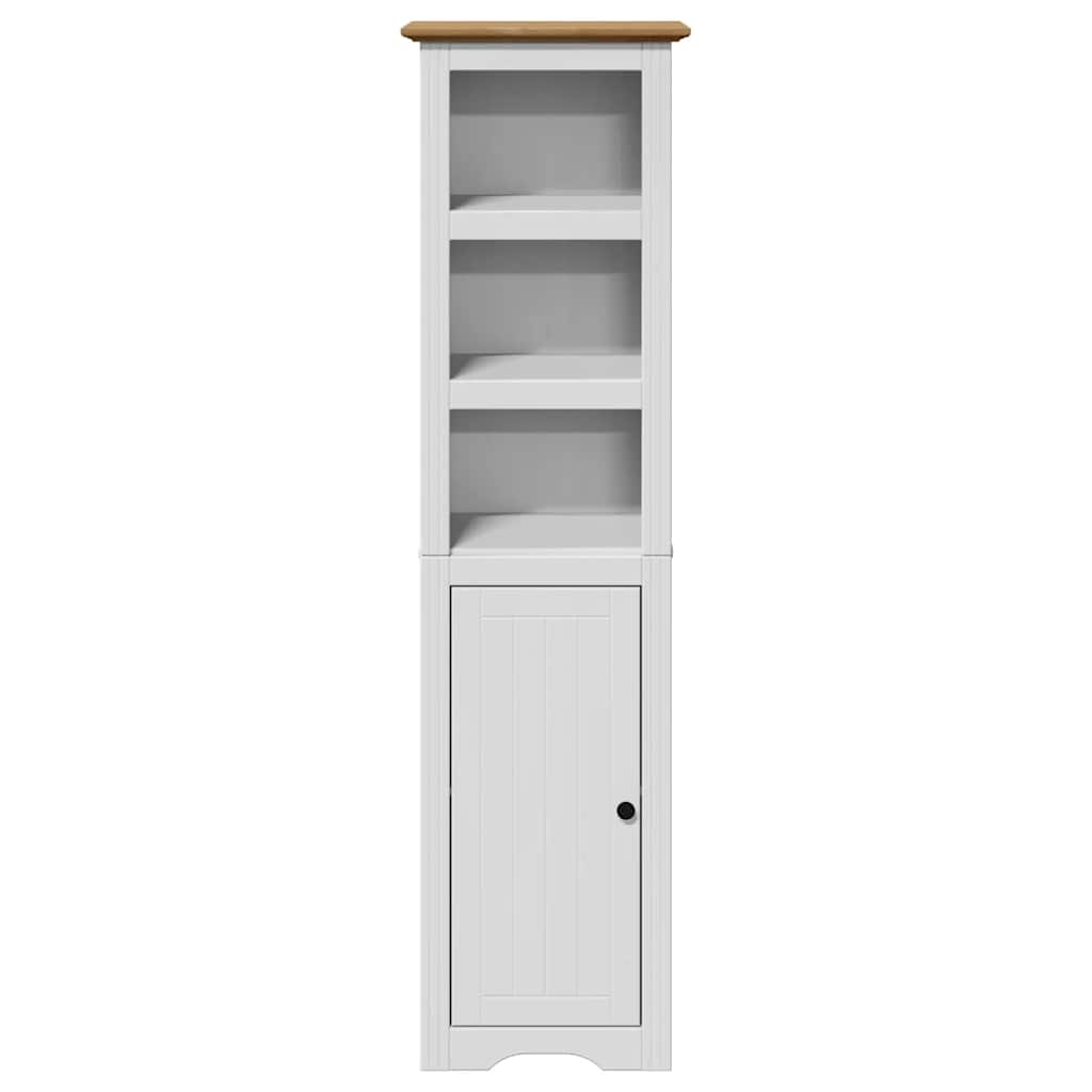 Bathroom Cabinet "BODO" White and Brown 44x30x160 cm