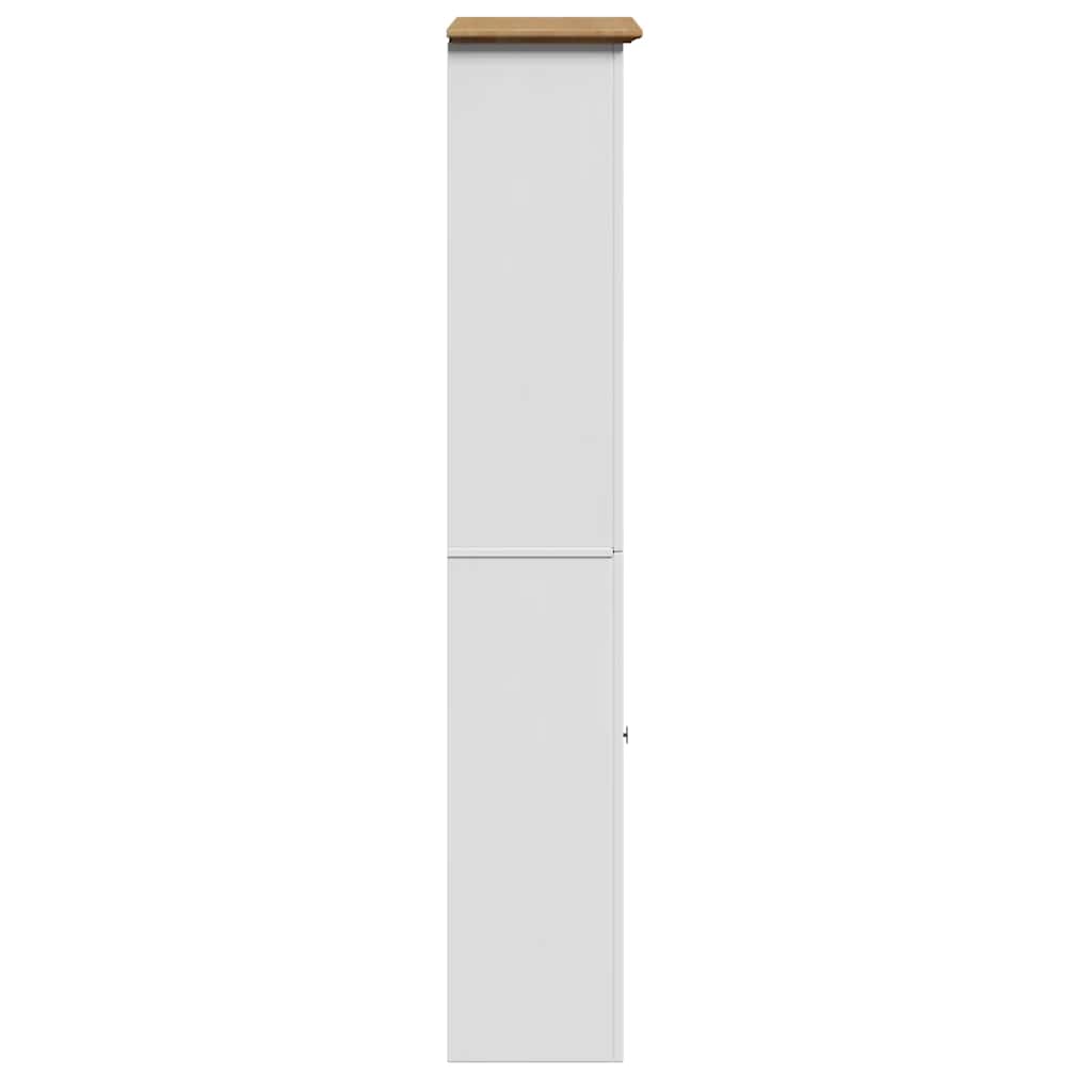 Bathroom Cabinet "BODO" White and Brown 44x30x160 cm