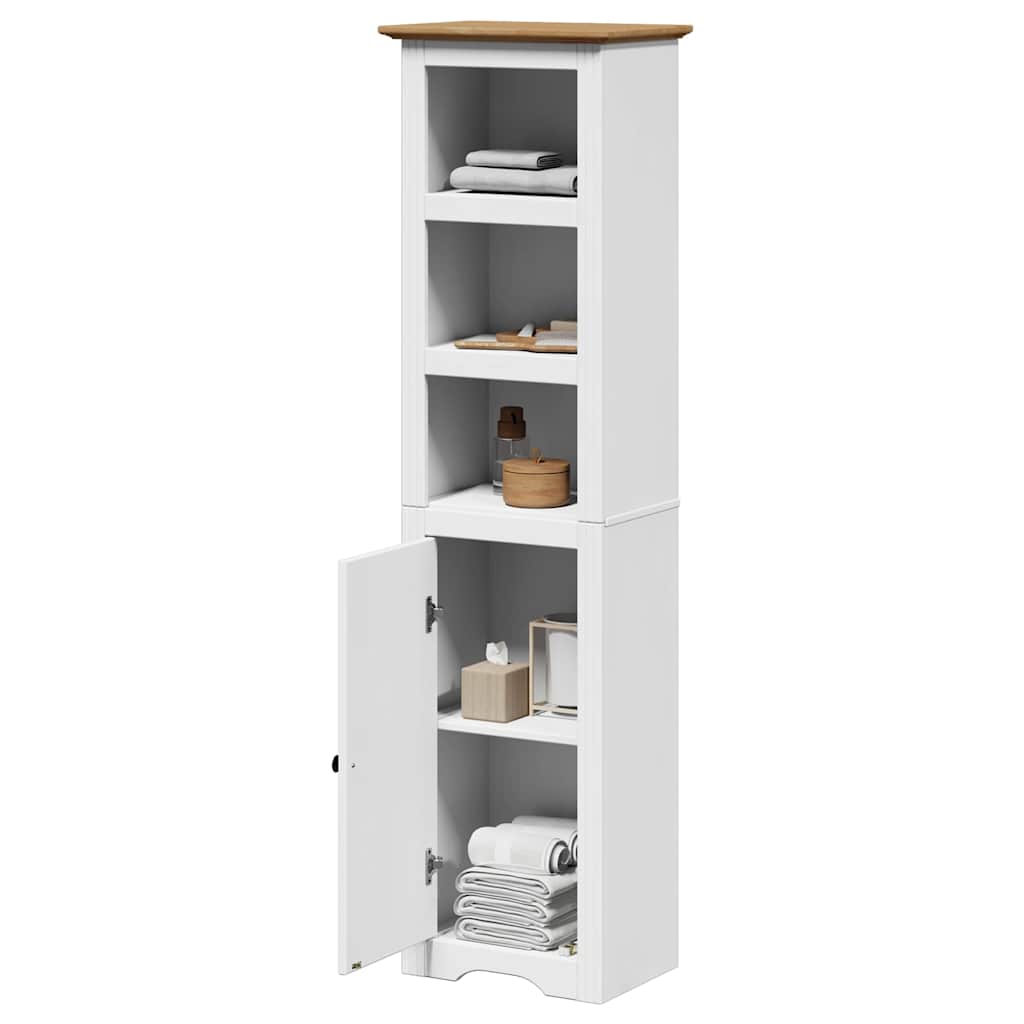 Bathroom Cabinet "BODO" White and Brown 44x30x160 cm
