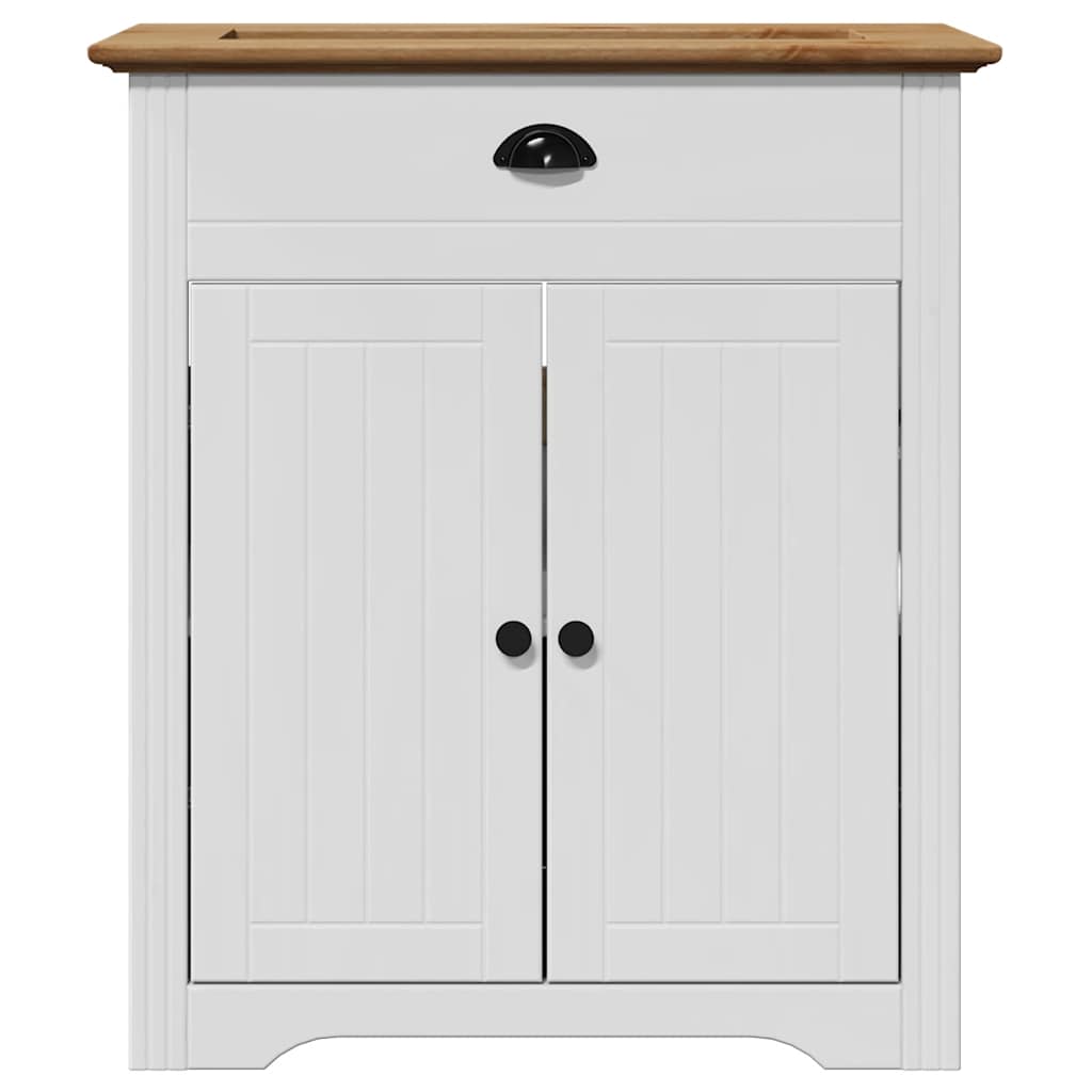 Bathroom Sink Cabinet "BODO" White and Brown 70x35x80 cm