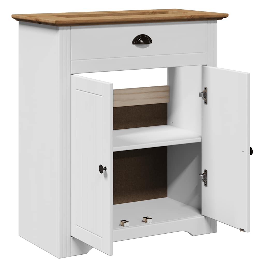 Bathroom Sink Cabinet "BODO" White and Brown 70x35x80 cm
