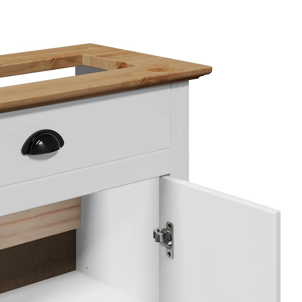 Bathroom Sink Cabinet "BODO" White and Brown 70x35x80 cm