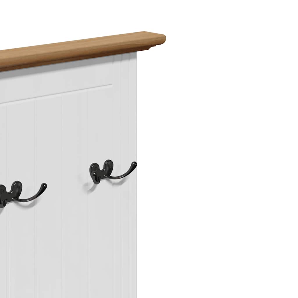Hallway Cabinet with Hooks BODO White and Brown 50x40x157 cm