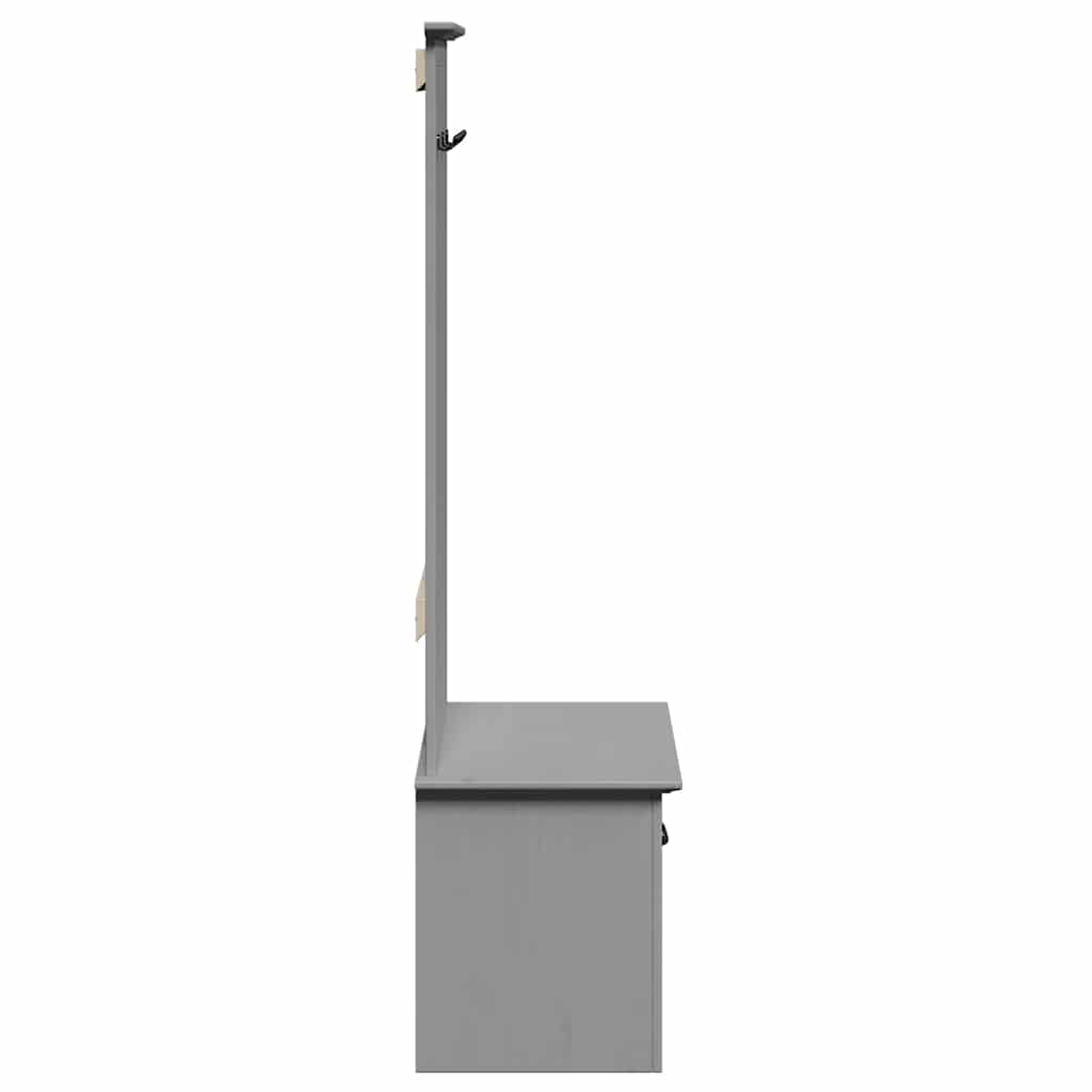 Hallway Cabinet with Hooks BODO Grey 50x40x157 cm