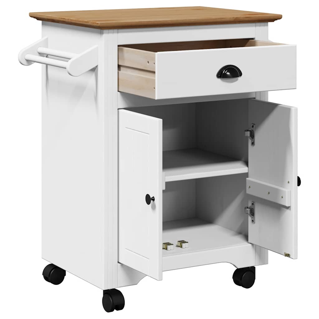 vidaXL Kitchen Trolley BODO White and Brown 72x45x80 cm