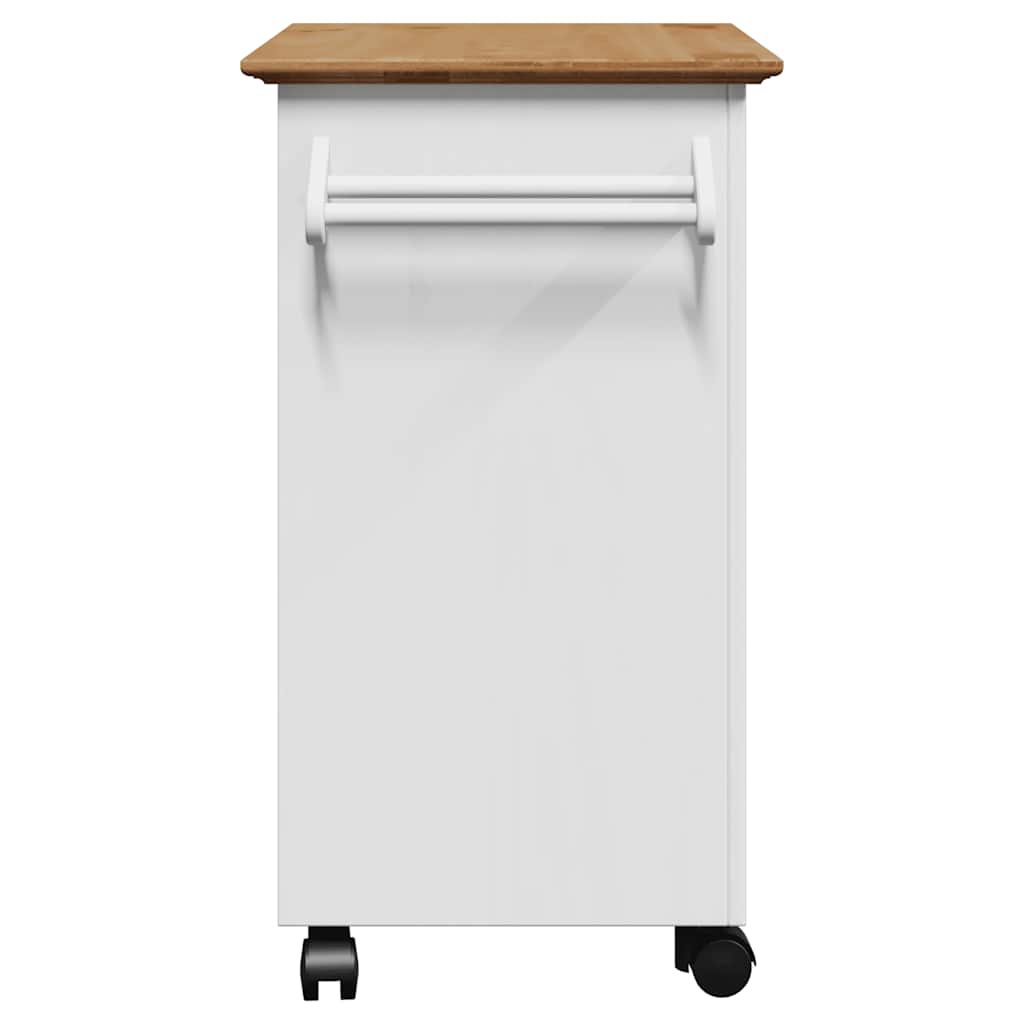 vidaXL Kitchen Trolley BODO White and Brown 72x45x80 cm