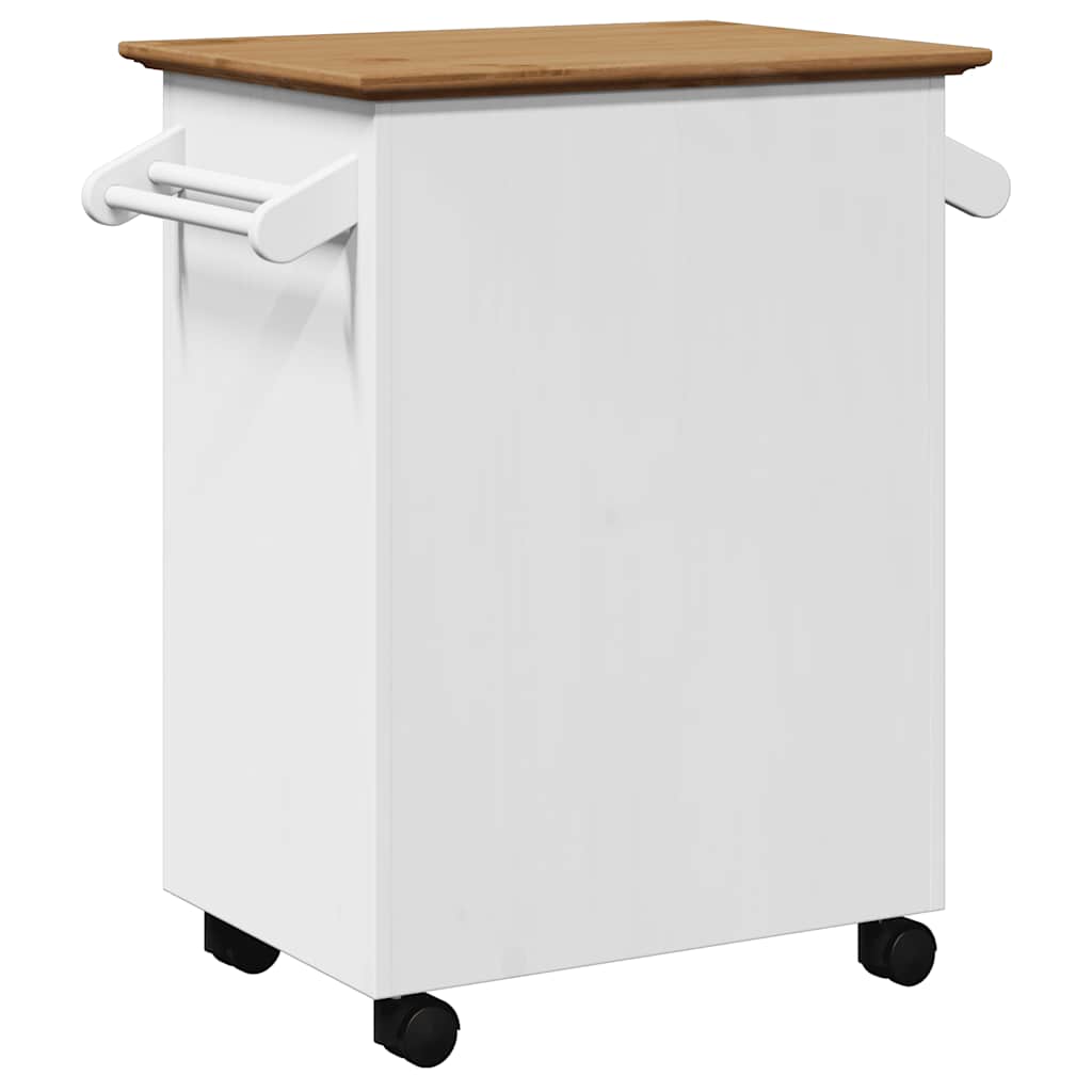 vidaXL Kitchen Trolley BODO White and Brown 72x45x80 cm
