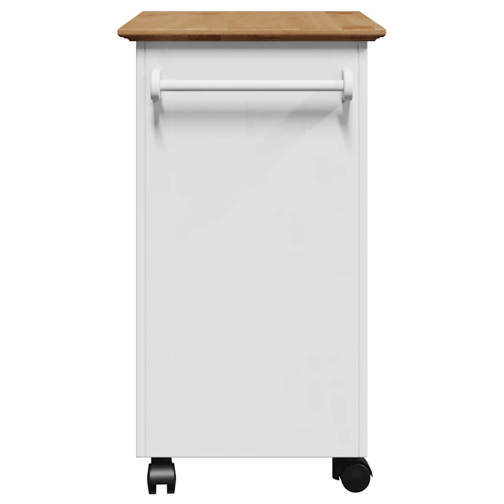 vidaXL Kitchen Trolley BODO White and Brown 67.5x45x80 cm