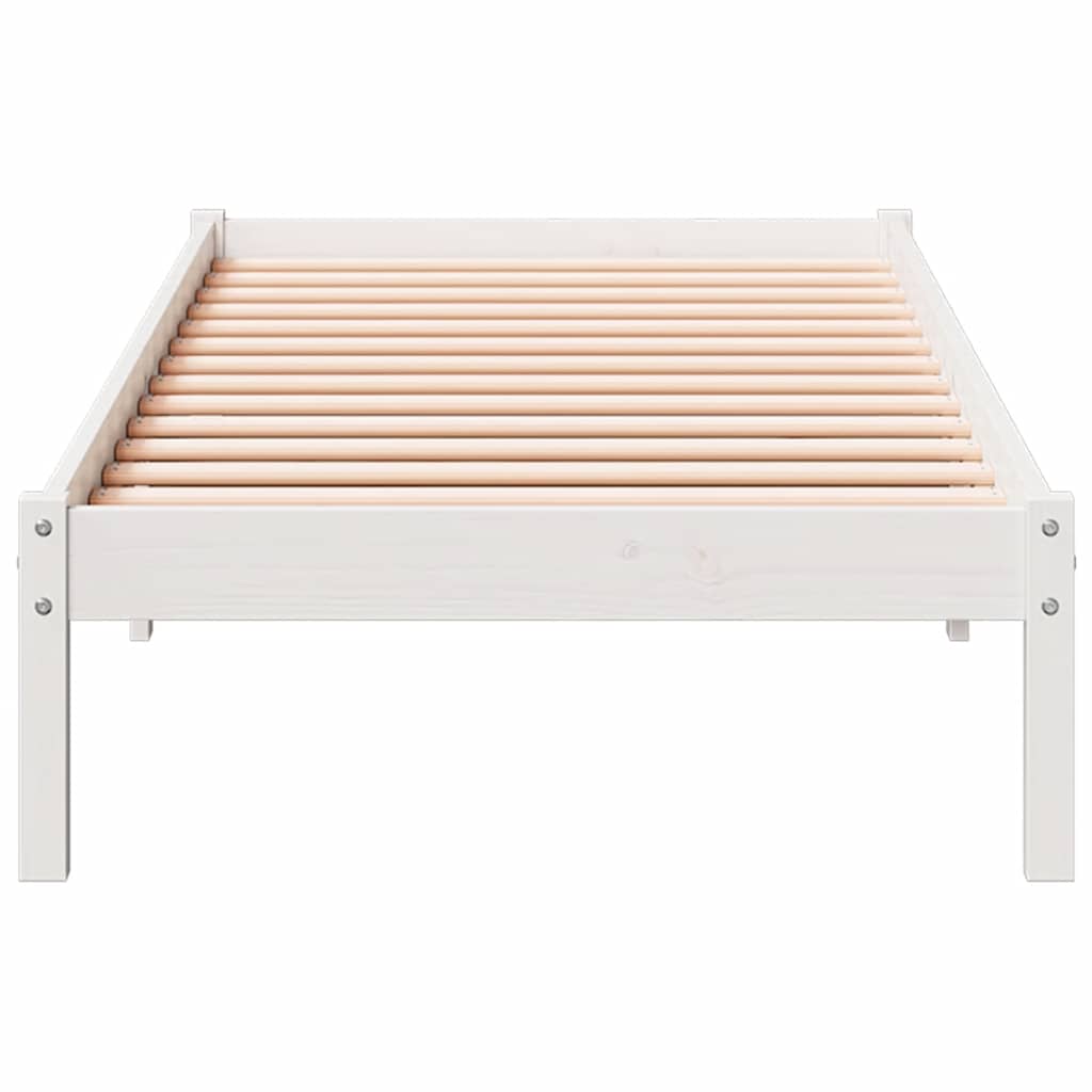 Extra Long Bed Frame without Mattress White 90x210 cm Solid Wood Pine