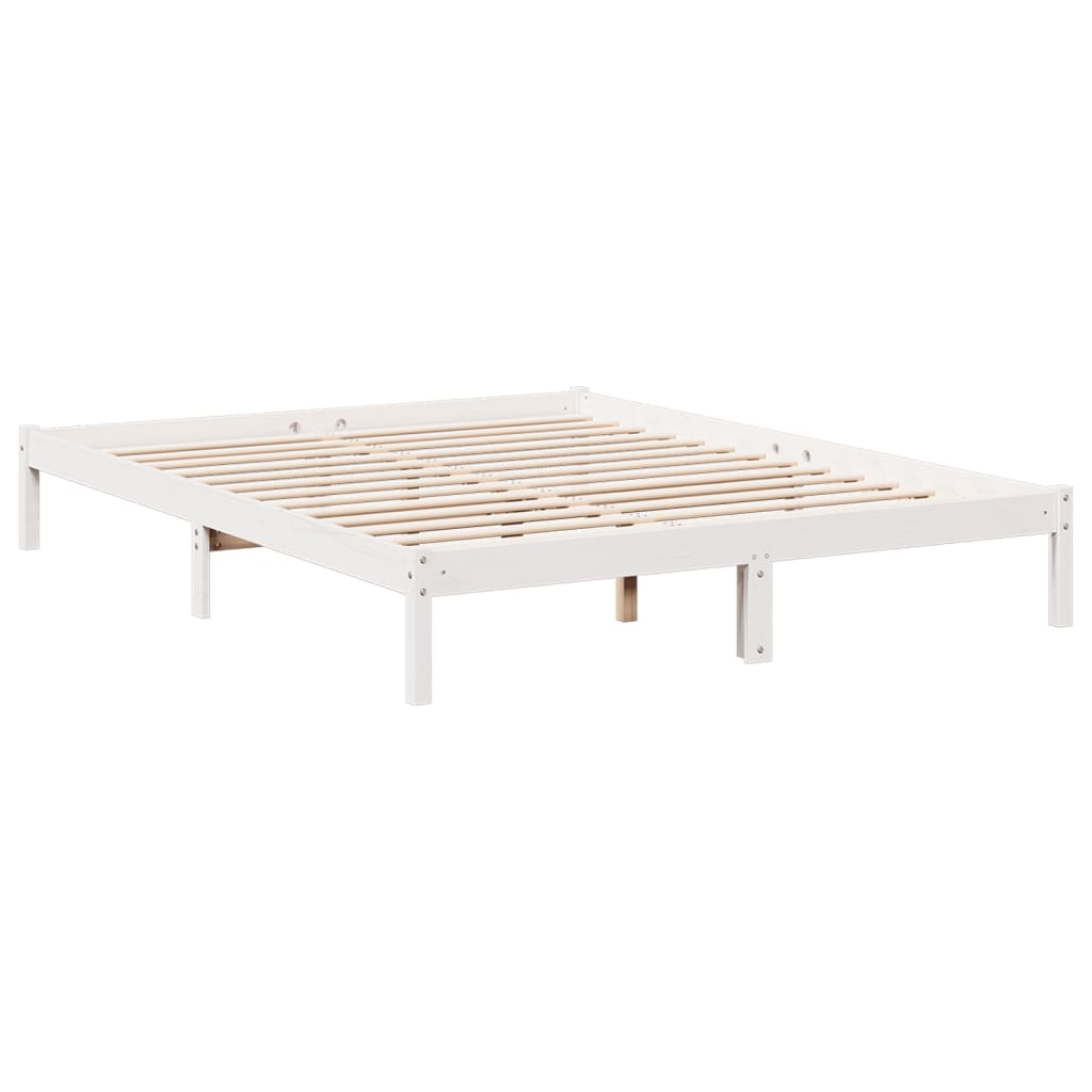 Extra Long Bed Frame without Mattress White 140x210 cm Solid Wood Pine