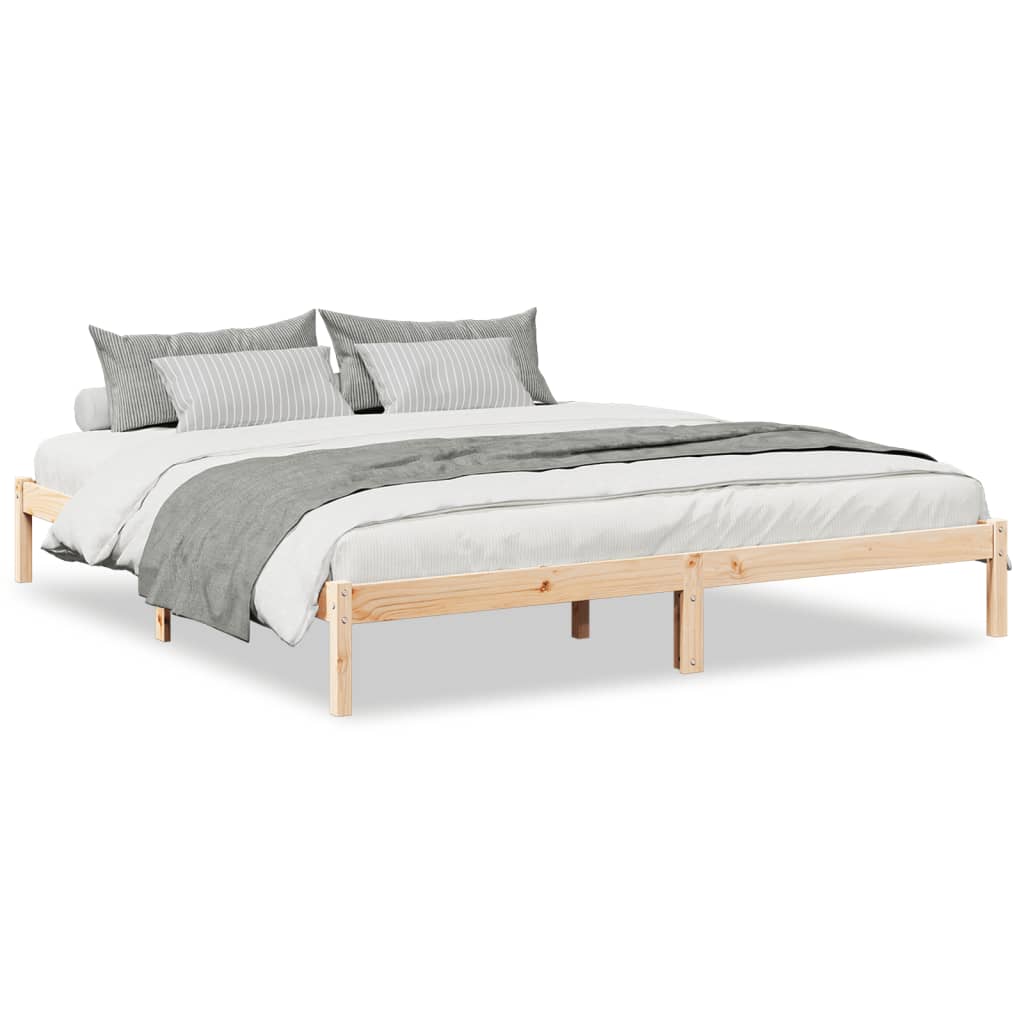 Extra Long Bed Frame without Mattress 200x210 cm Solid Wood Pine