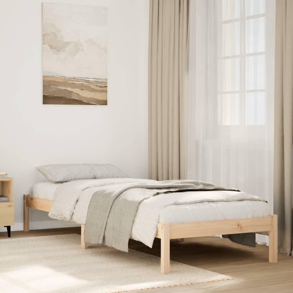Extra Long Bed Frame without Mattress 100x220 cm Solid Wood Pine