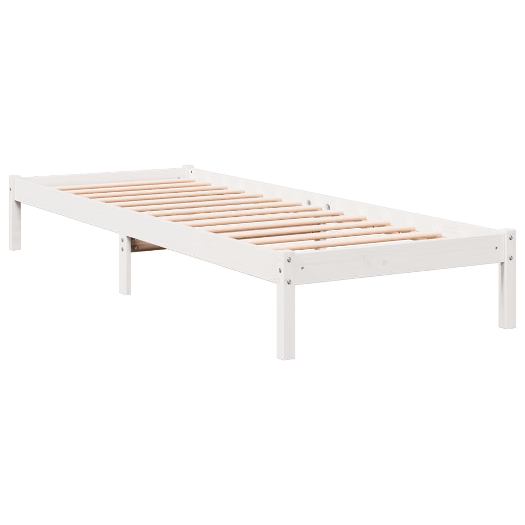 Extra Long Bed Frame without Mattress White 100x220 cm Solid Wood Pine