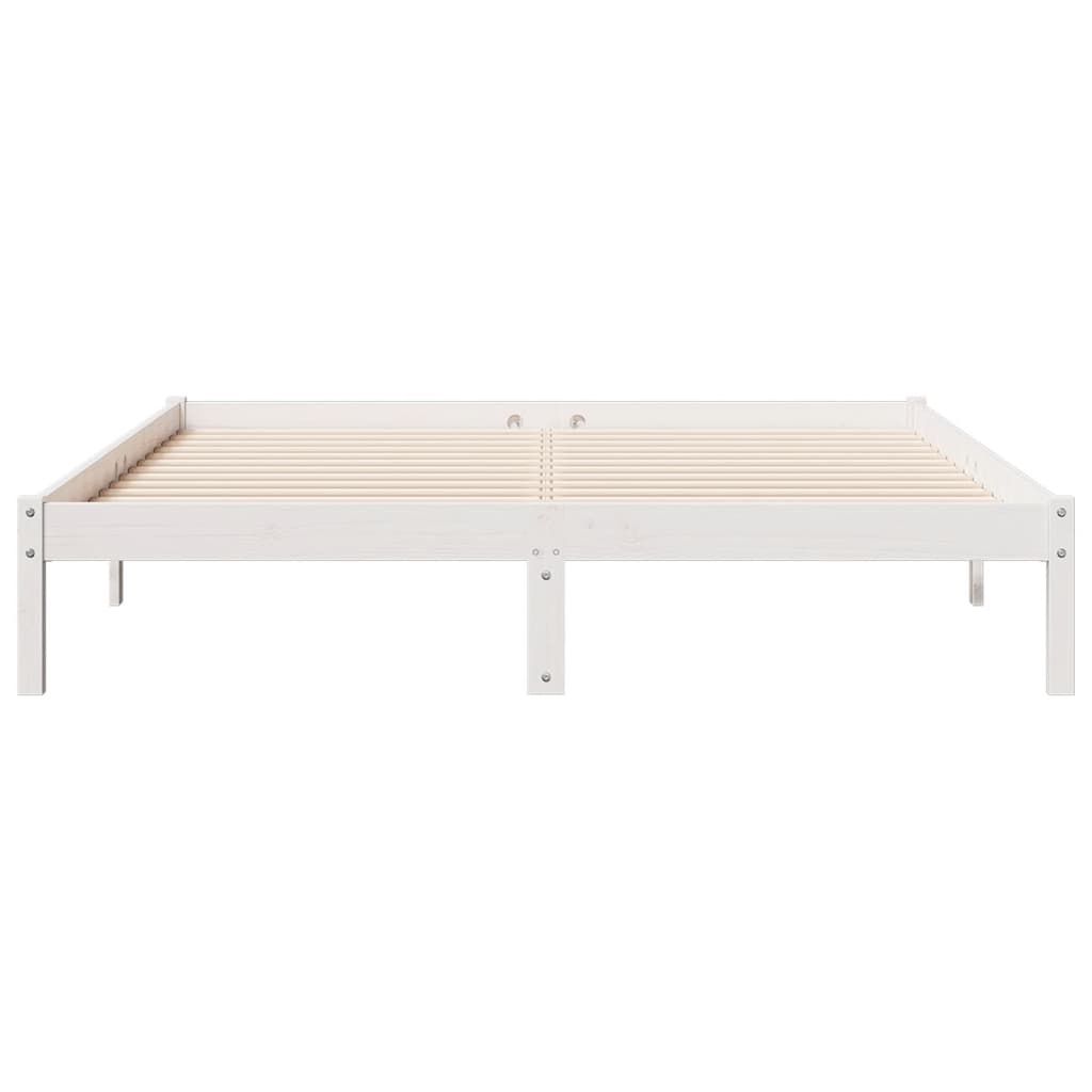Extra Long Bed Frame without Mattress White 140x220 cm Solid Wood Pine