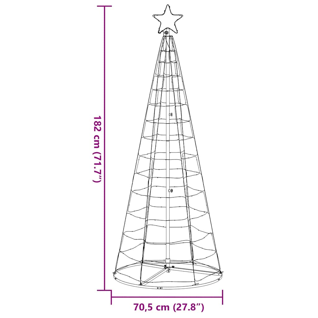 vidaXL LED Christmas Tree 200 LEDs Warm White 182 cm