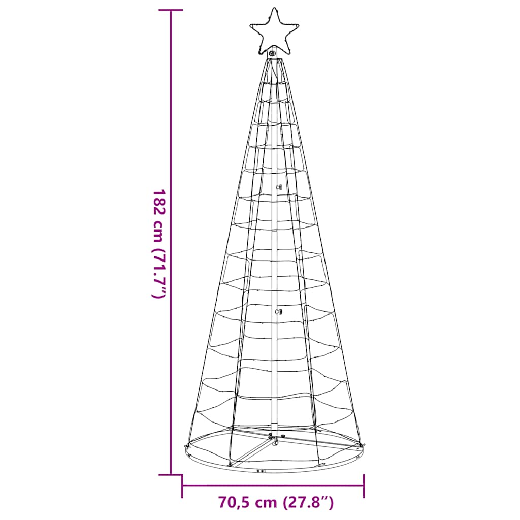 vidaXL LED Christmas Tree 200 LEDs Colorful 182 cm