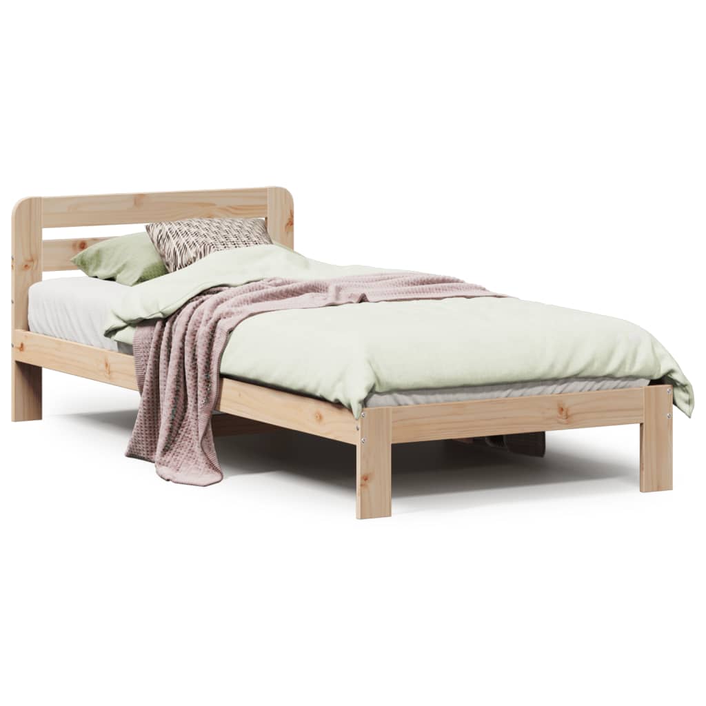 Bed Frame without Mattress 90x200 cm Solid Wood Pine