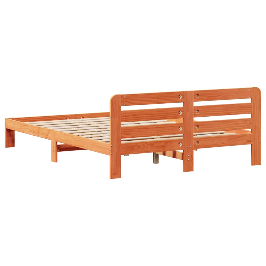 Bed Frame without Mattress Wax Brown 120x200 cm Solid Wood Pine