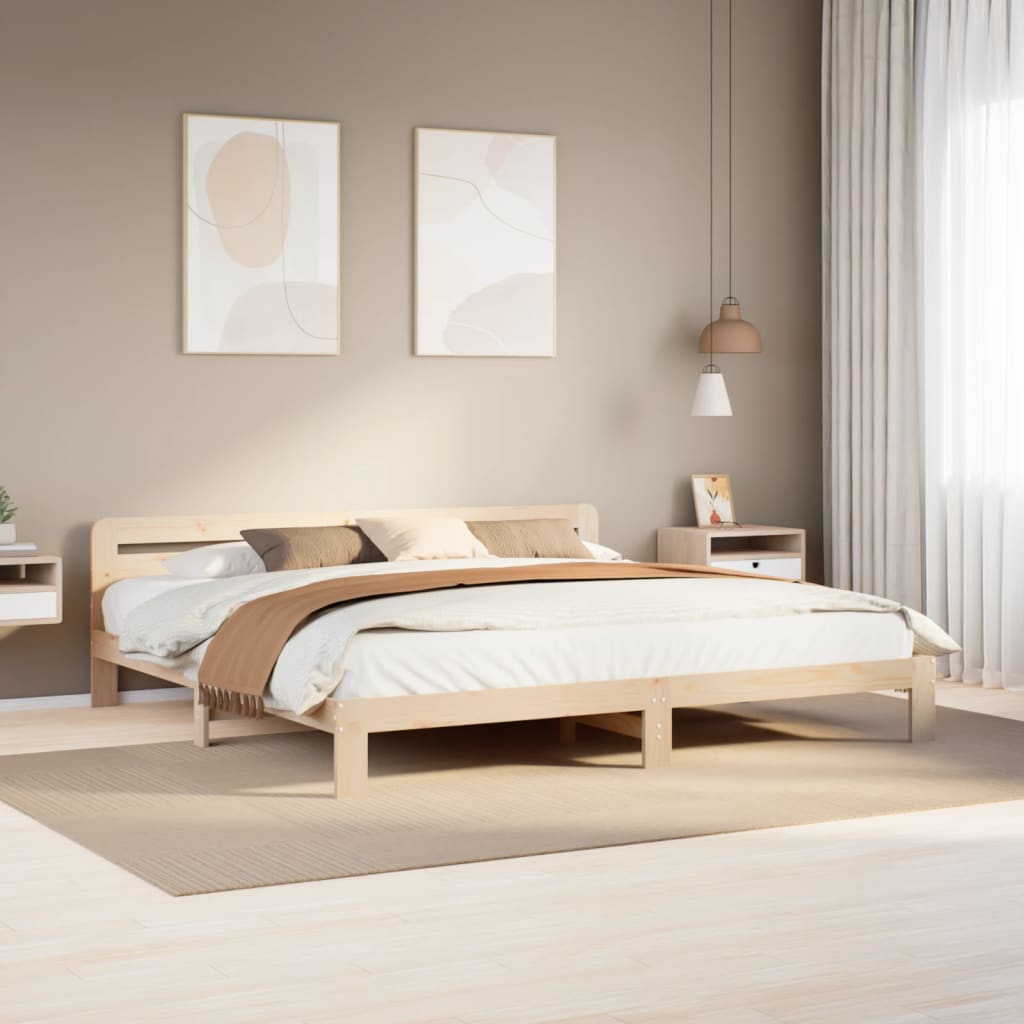 Bed Frame without Mattress 180x200 cm Super King Solid Wood Pine