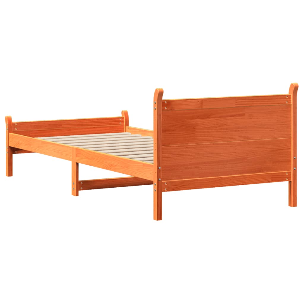 Bed Frame | Wax Brown | Solid Pine Wood, Plywood | Single | Bed Frame