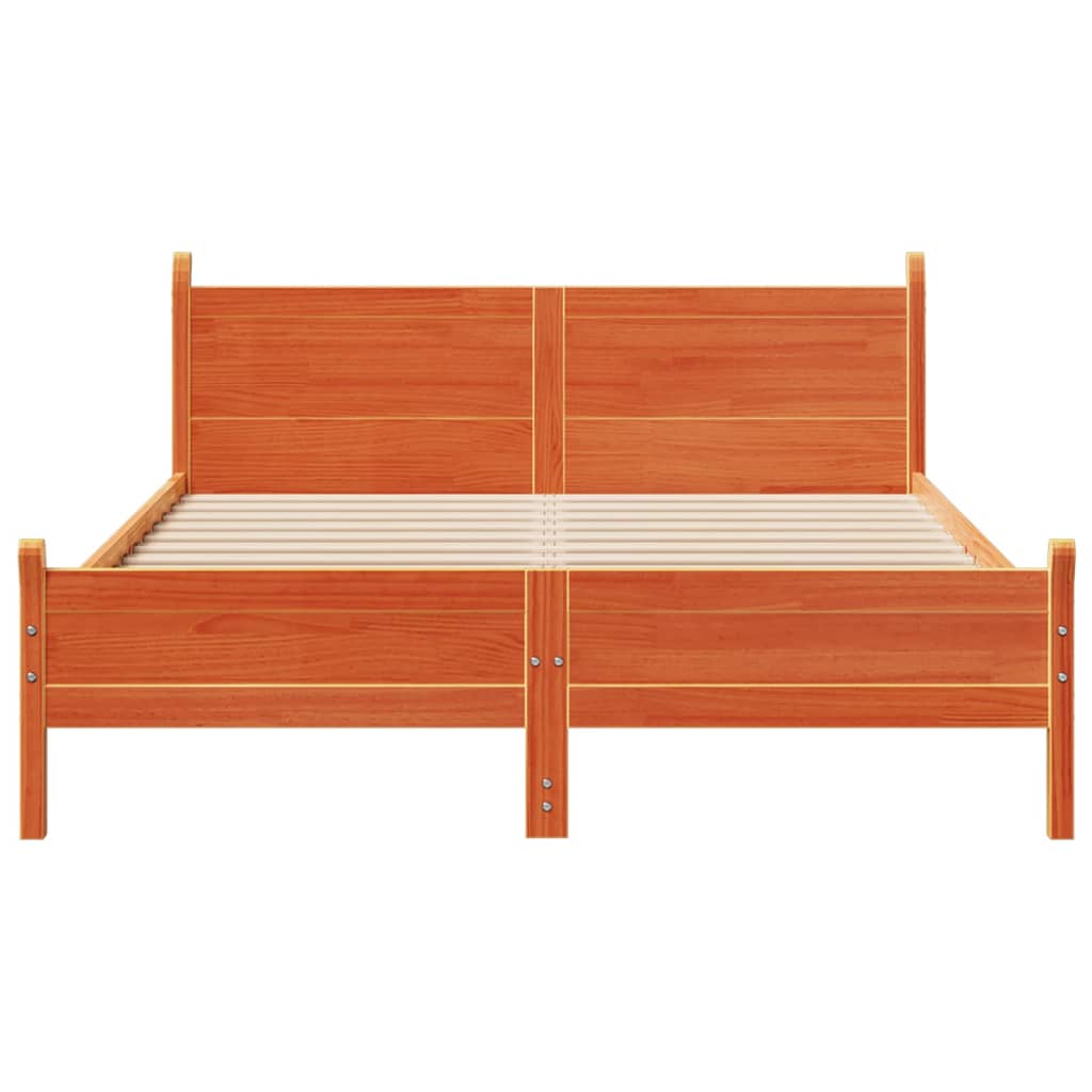 Bed Frame | Wax brown | Solid pinewood, Plywood (slats) | Double