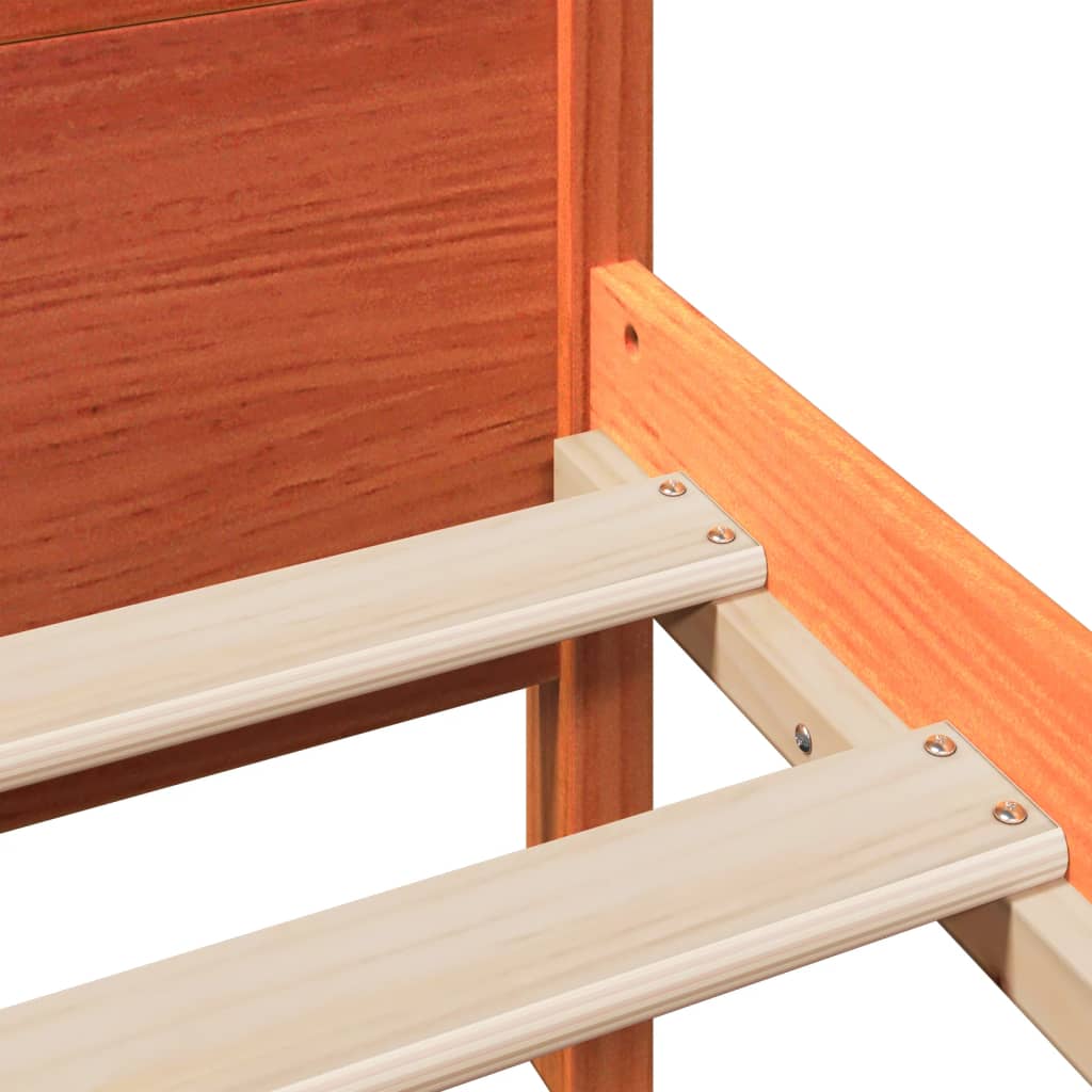 Bed Frame | Wax brown | Solid pinewood, Plywood (slats) | Double