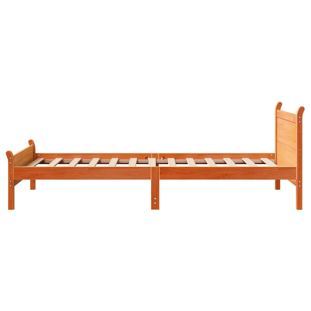 Bed Frame | Wax brown | Solid pine wood | Small Single | Bed Frame