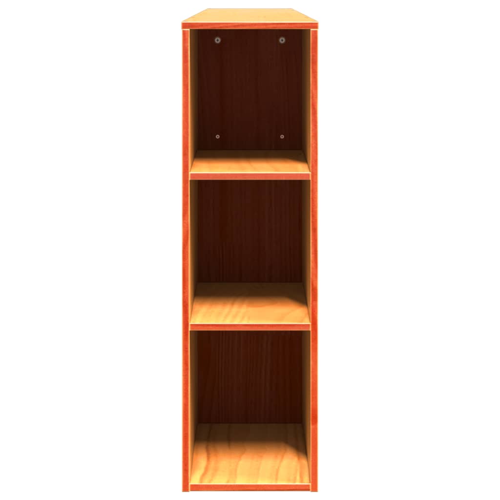 Headboard with Storage Wax Brown 200 cm Solid Wood Pine