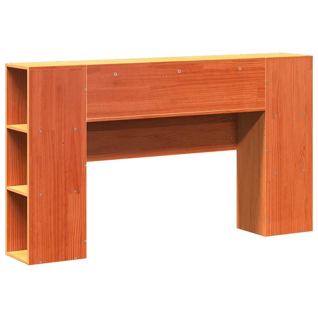 Headboard with Storage Wax Brown 150 cm Solid Wood Pine
