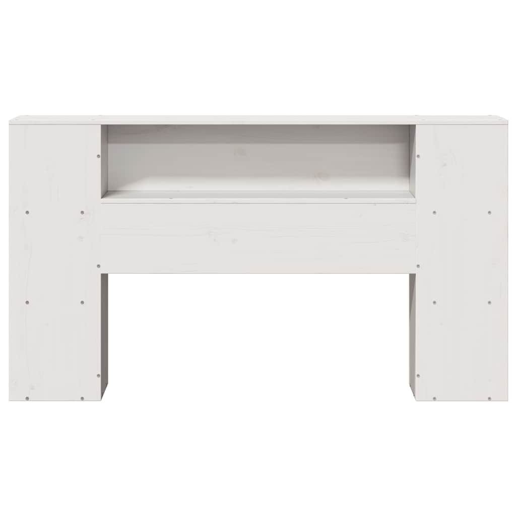 Headboard with Storage White 140 cm Solid Wood Pine
