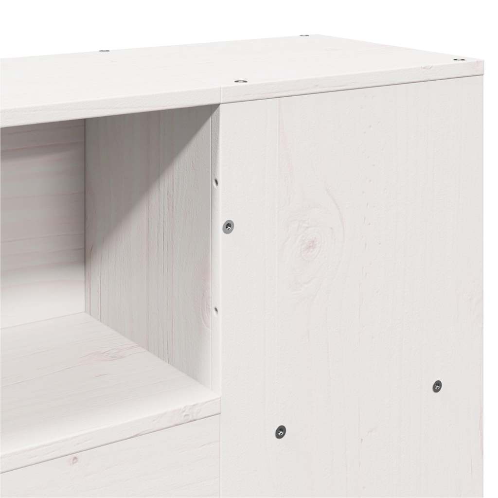 Headboard with Storage White 140 cm Solid Wood Pine