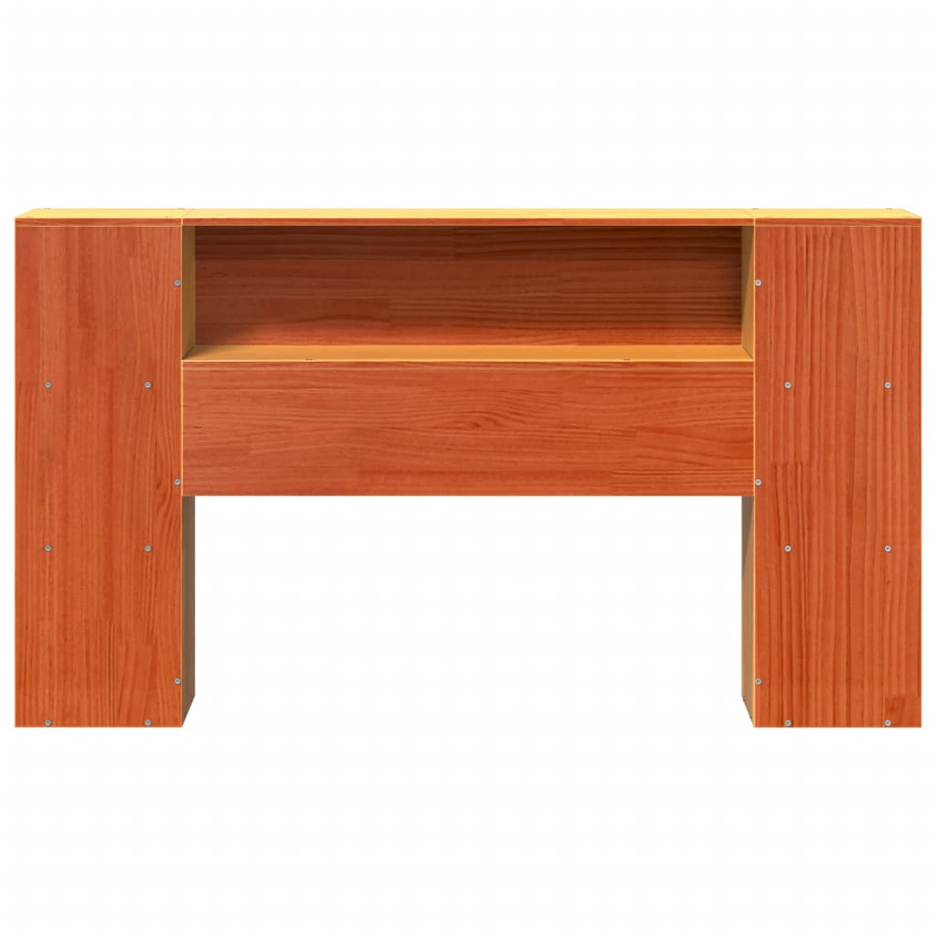 Headboard with Storage Wax Brown 140 cm Solid Wood Pine