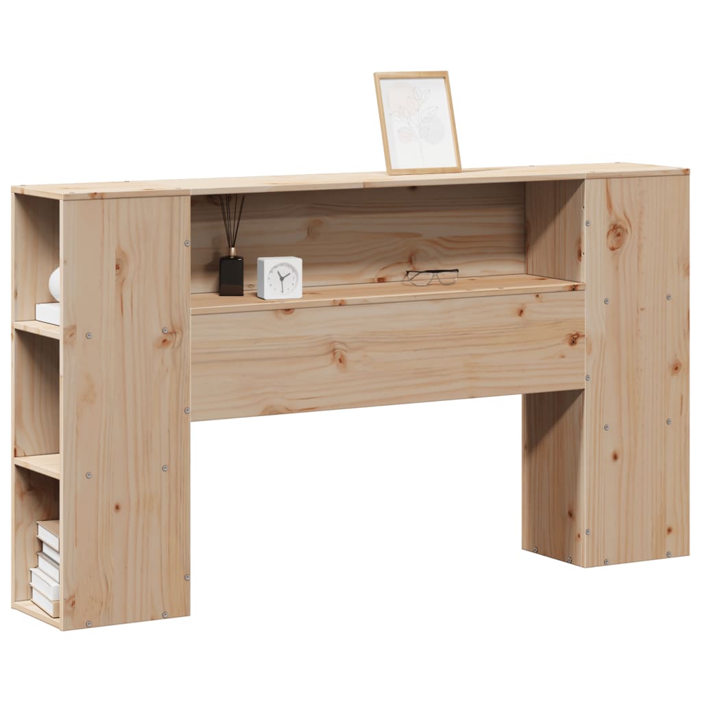Headboard with Storage 135 cm Solid Wood Pine