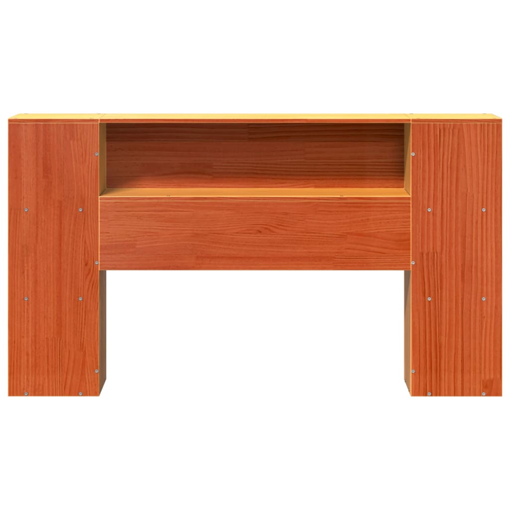 Headboard with Storage Wax Brown 135 cm Solid Wood Pine
