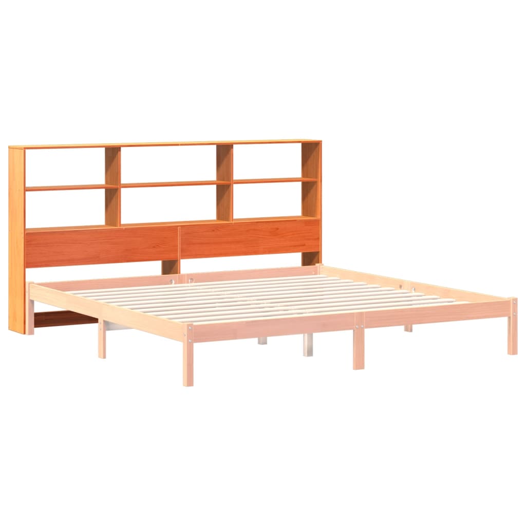 Headboard with Storage Wax Brown 200 cm Solid Wood Pine