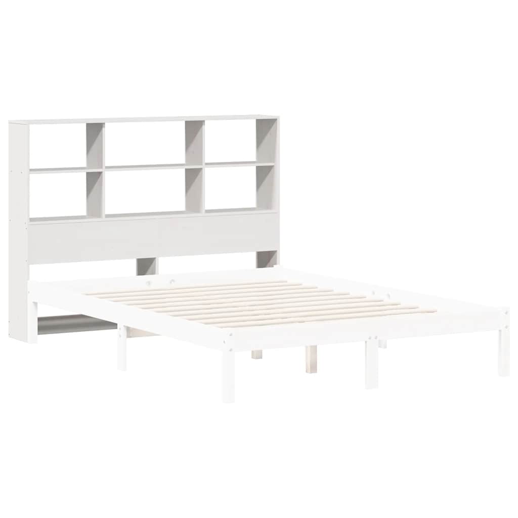 Headboard with Storage White 160 cm Solid Wood Pine