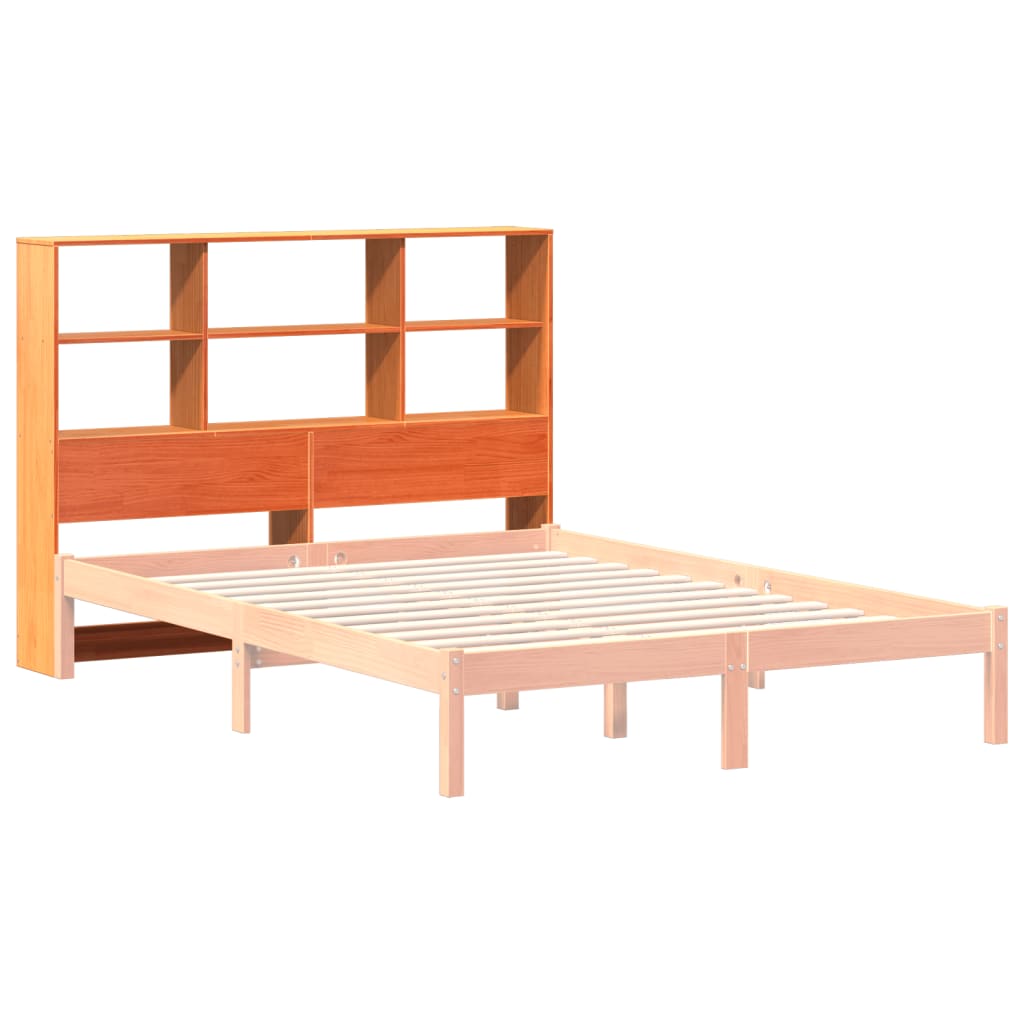 Headboard with Storage Wax Brown 150 cm Solid Wood Pine
