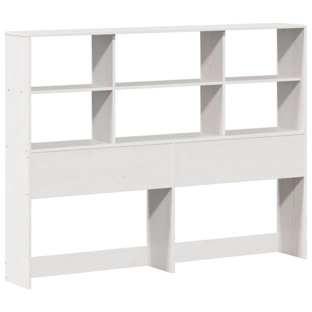 Headboard with Storage White 140 cm Solid Wood Pine