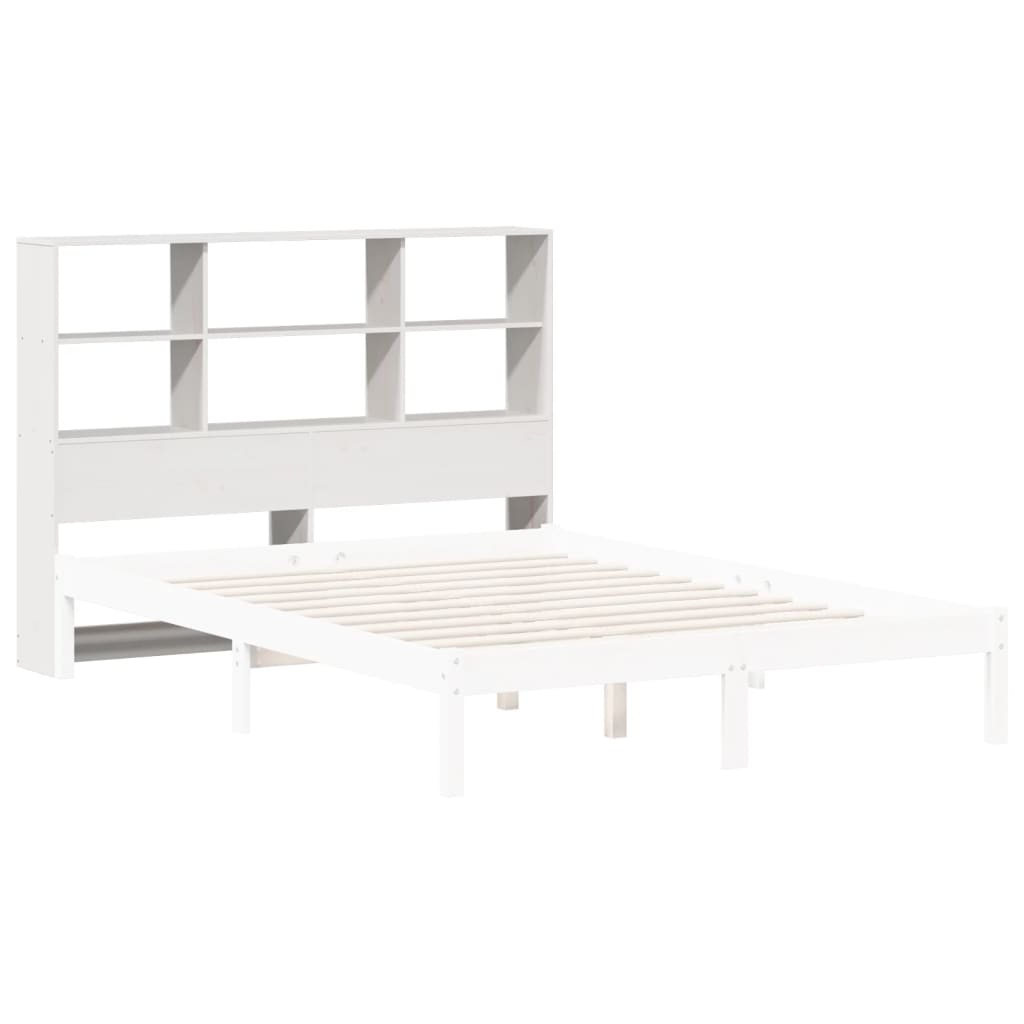 Headboard with Storage White 140 cm Solid Wood Pine