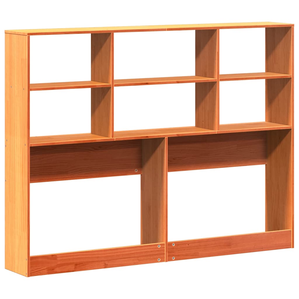 Headboard with Storage Wax Brown 135 cm Solid Wood Pine
