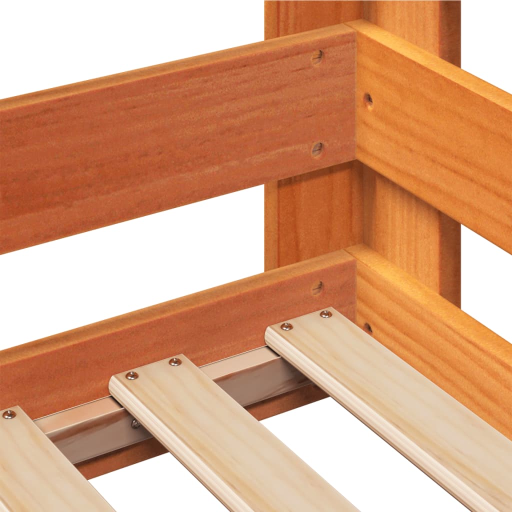 Bed Frame | Wax brown | Solid pine wood, Plywood | Single | Bed Frame