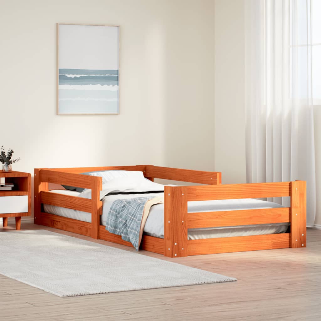 Bed Frame | Wax brown | Solid pine wood, Plywood | Single | Bed Frame