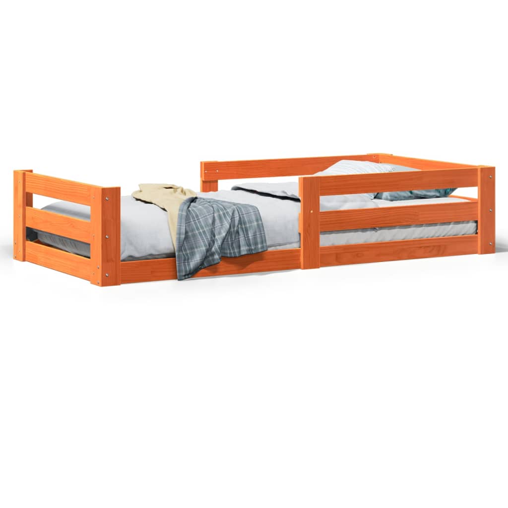 Bed Frame | Wax brown | Solid pine wood, plywood slats | Small Single