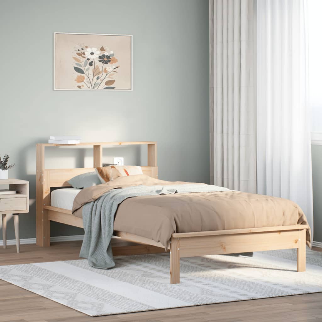 Bookcase Bed without Mattress 100x200 cm Solid Wood Pine