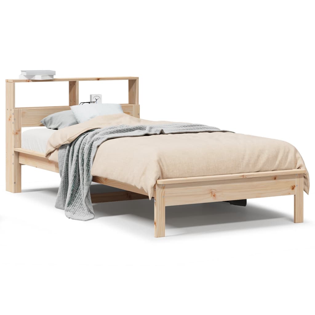 Bookcase Bed without Mattress 75x190 cm Small Single Solid Wood Pine