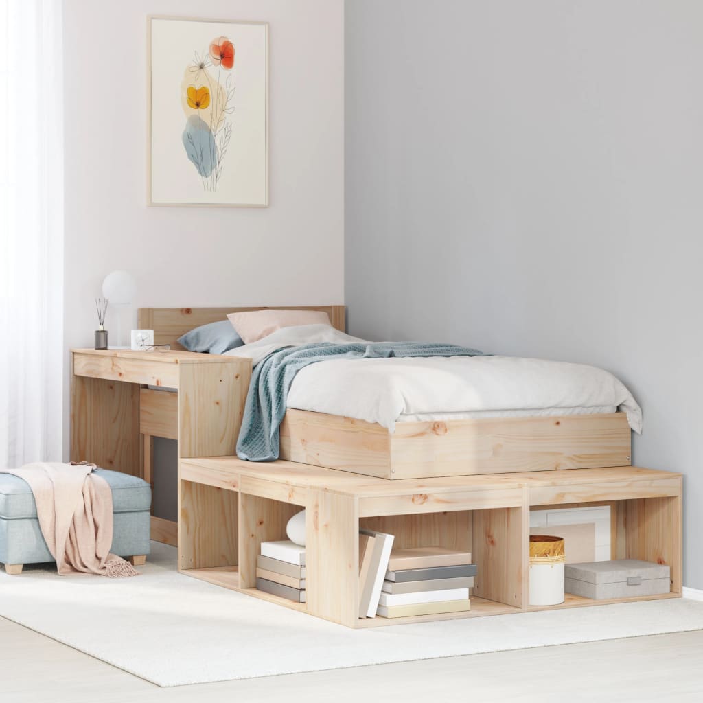 Bedside Cabinet with Desk 232x122x75 cm Solid Wood Pine