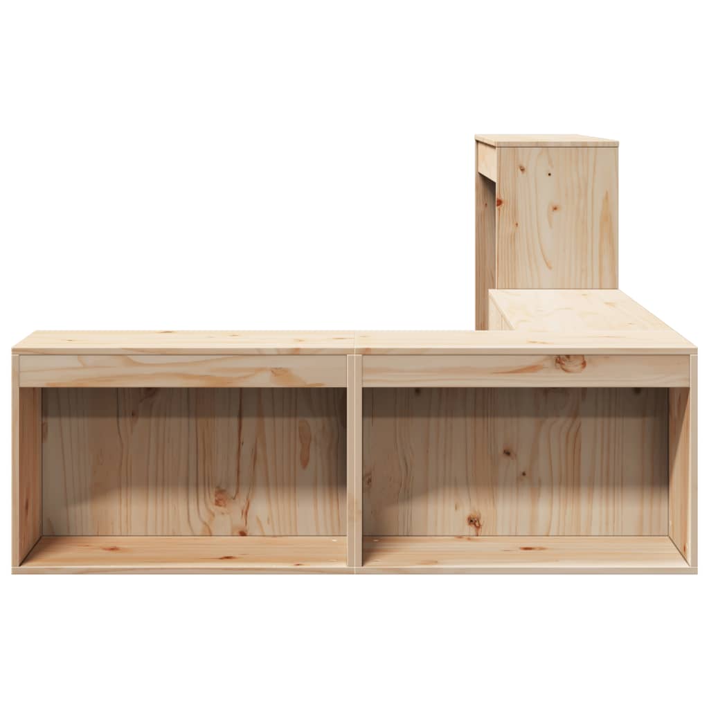 vidaXL Bedside Cabinet with Desk 232x112x75 cm Solid Wood Pine